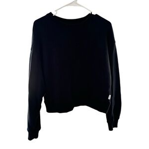 Le Bon Shoppe Women’s Black Cotton Crew Neck Sweatshirt Sz M